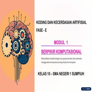 MODUL AJAR KODING KELAS 10 DEEP LEARNING CP 046 2025 | PDF