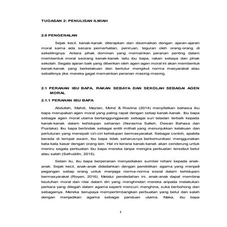 PERANAN IBU BAPA, RAKAN SEBAYA DAN SEKOLAH SEBAGAI AGEN MORAL 