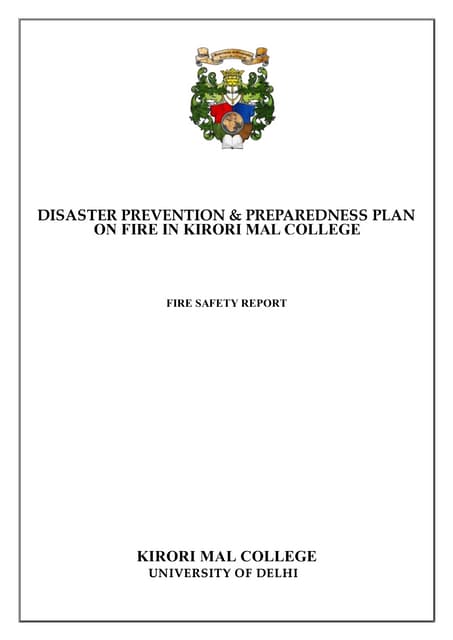 Fire Safety Report, Kirori Mal College