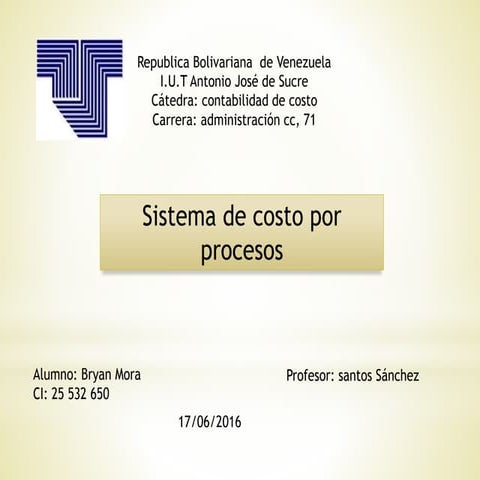 sistema de costo por procesos 