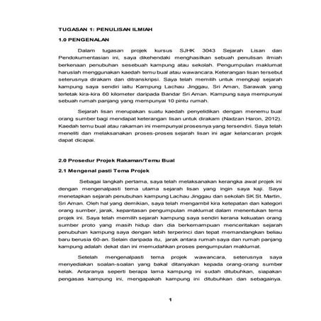 SEJARAH KAMPUNG LACHAU JINGGAU, SRI AMAN MELALUI KAJIAN SEJARAH LISAN 