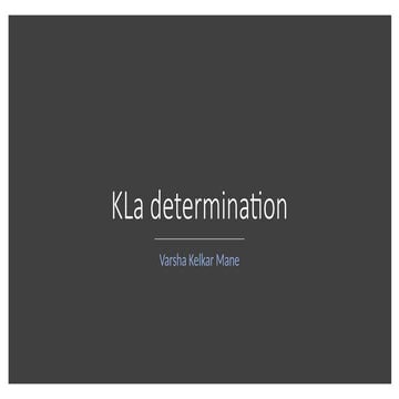 Measurement of mass transfer coefficient (k la) | PDF