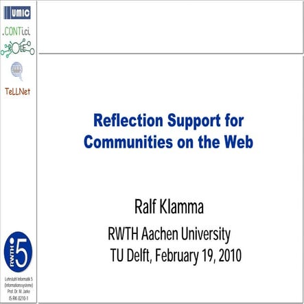 Reflection Support for Communities on the Web