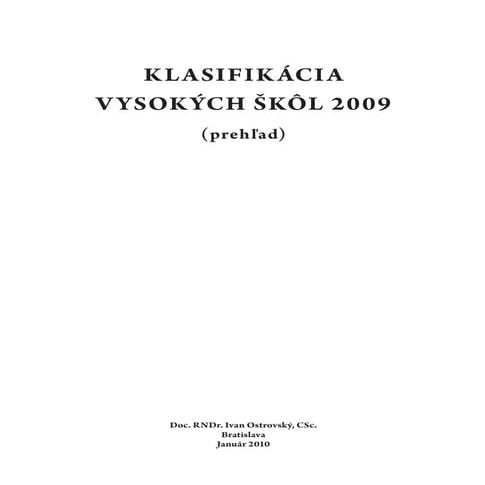 Klasifikácia_VŠ_2009_Ivan Ostrovský