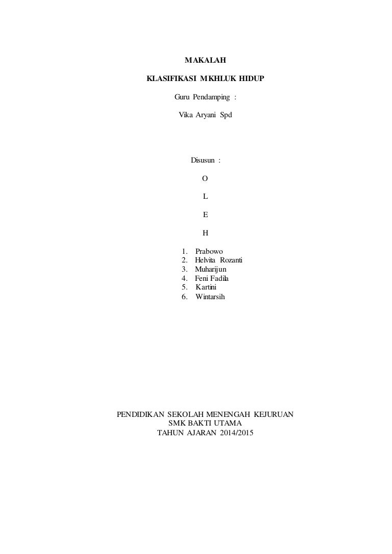 Klasifikasi Makhluk Hidup