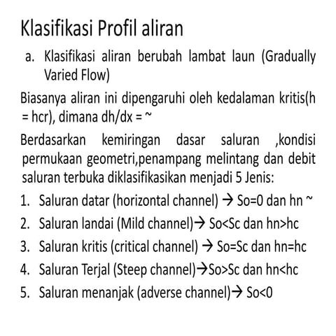 Klasifikasi profil aliran