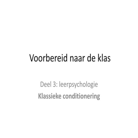 Klassieke conditionering | PPTX