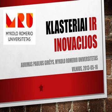 Klasteriai ir inovacijos
