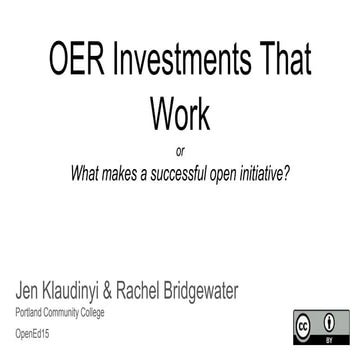 OER Investments That Work