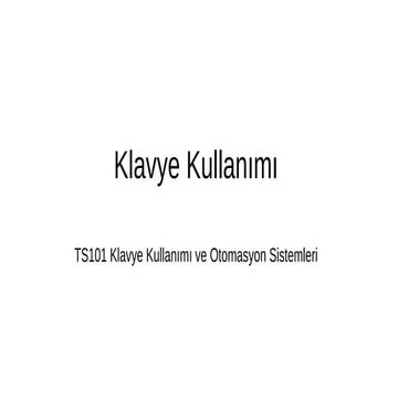 Klavye Kullanımı