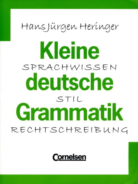 Kleine deutsche grammatik. cornelsen