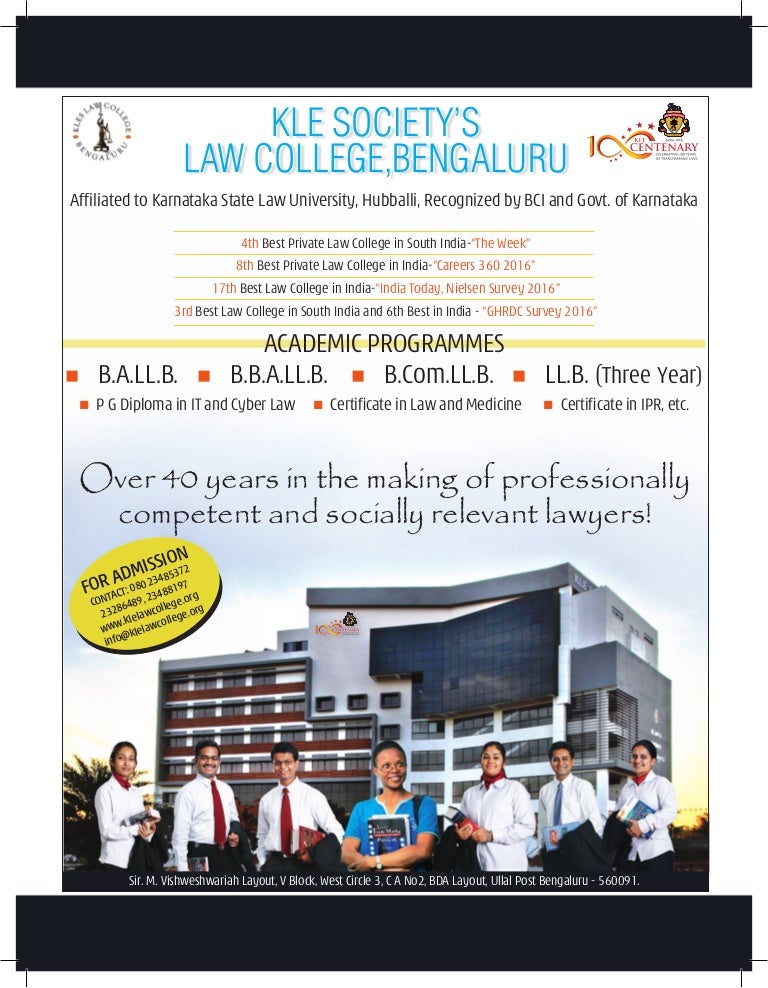 Kle law college contact admissions 2017