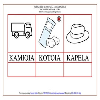 K letra idatzi erlazionatu