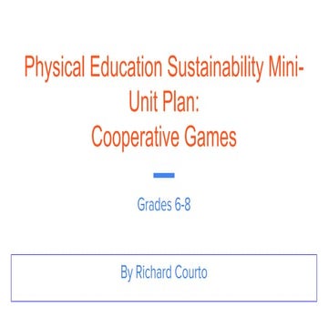 Physical education sustainability mini unit plan