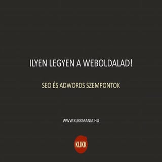 Klikkmánia - Ilyen legyen a webold...