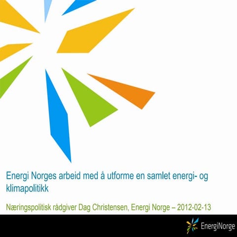 Klimakademiet 13. feb. presentasjon av en grønn tråd fra dag christensen, ene...