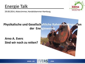 Vortrag Arno A. Evers auf der 6. Hamburger Klimawoche