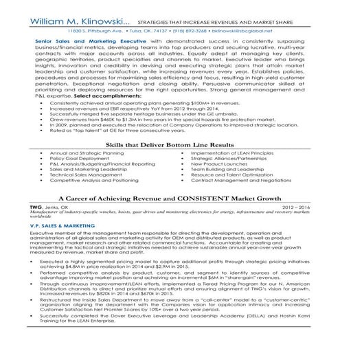 Klinowski, william resume 3.17.16