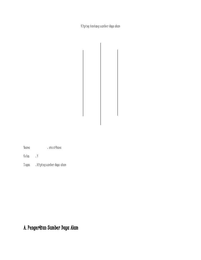 Kliping Tentang Sumber Daya Alam
