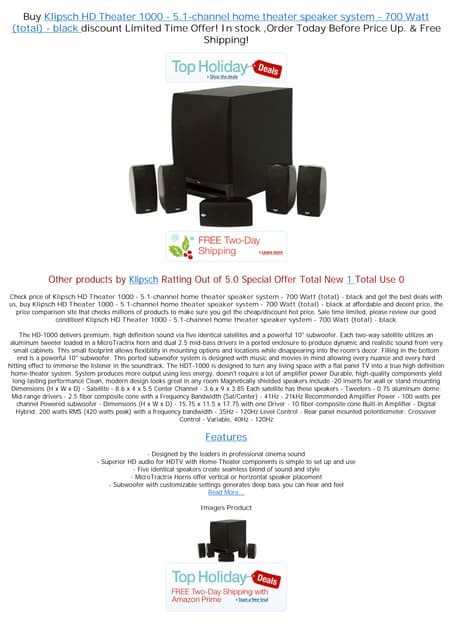 klipsch hd1000 5.1 surround sound speakers