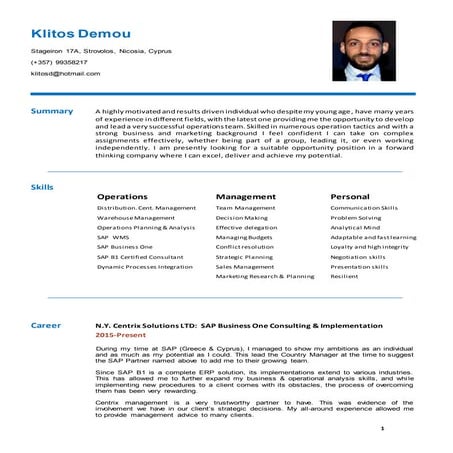 Klitos Demou CV