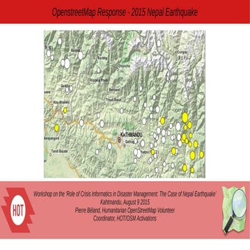 Kll workshop 2015 08-09 OpenStreetMap response, 2015 Nepal earthquake