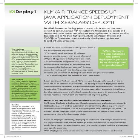 Klm AirFrance deployment automation   customer case