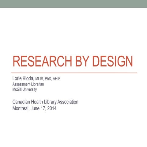 Research by design