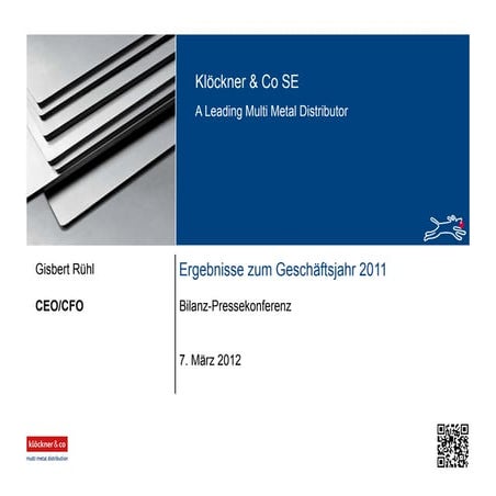 Klöckner & Co - Ergebnisse zum Geschäftsjahr 2011