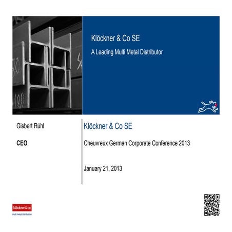 Klöckner & Co - German Corporate Conference 2013