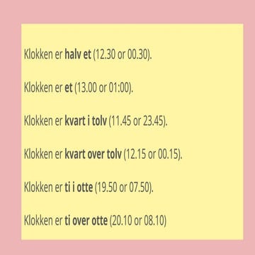 Understanding Danish Time Expressions: Common Phrases and Examples | PPTX