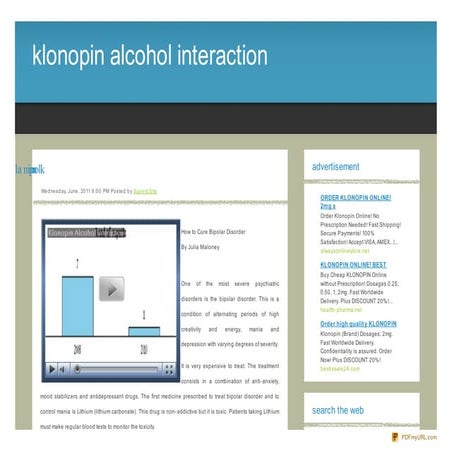 Klonopin alcohol interaction