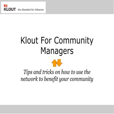 Klout for community managers