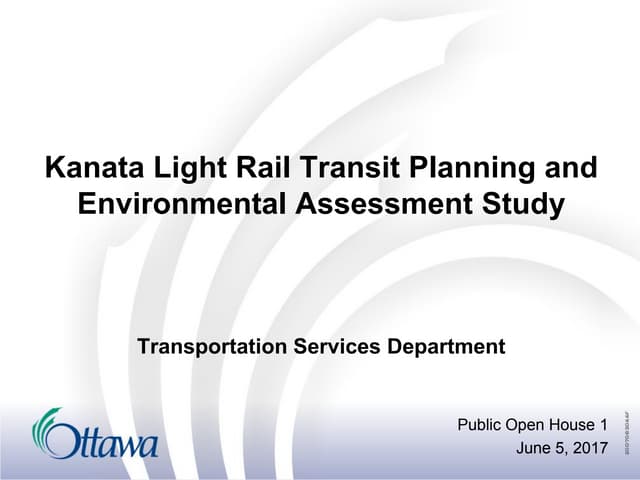 Kanata LRT Planning and Environmental Assessment Study