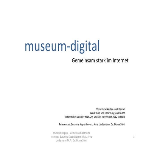 museum-digital: Gemeinsam stark im Internet