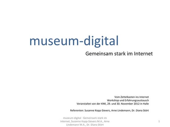 museum-digital: Gemeinsam stark im Internet