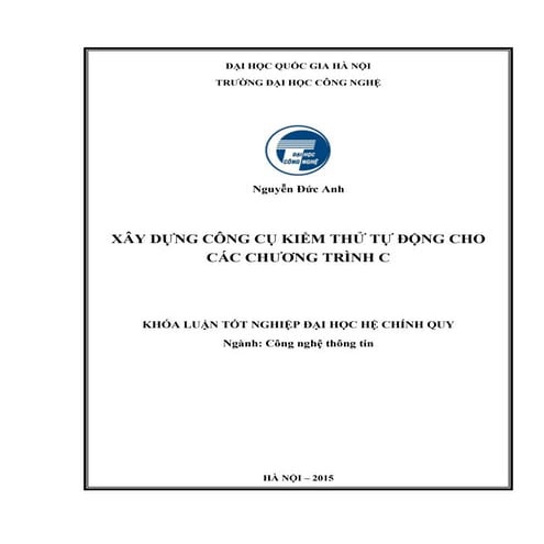 Đề tài: Xây dựng công cụ kiểm thử tự động cho chương trình C