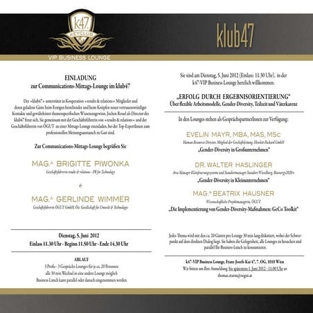 klub47 Mittags-Lounge 5. Juni 2012