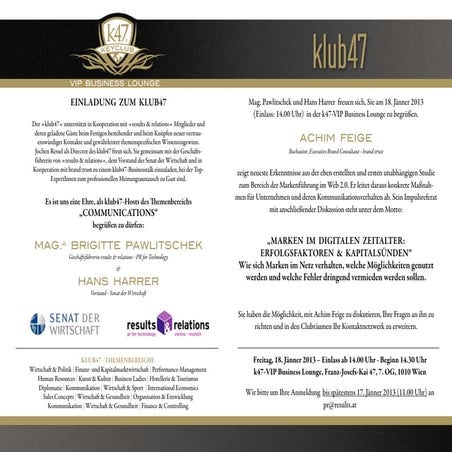 klub47 einladung für 18.1.2013