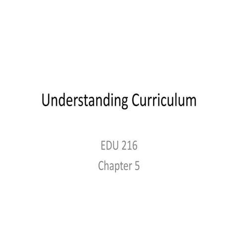 Understanding curriculum