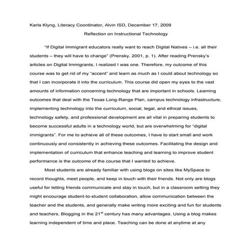 Klyng Week 5 Instructional Leadership Reflection