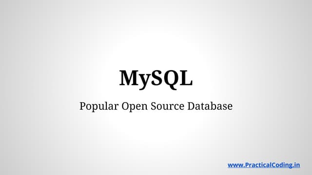 Introduction to my_sql
