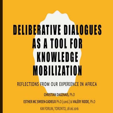 Workshop CKF16: Deliberative dialogues as a tool for knowledge ...