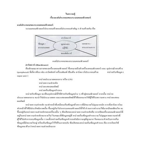 องค์ประกอบของระบบคอมพิวเตอร์	