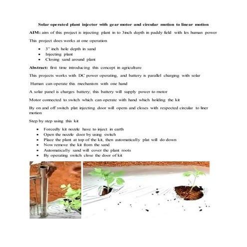 Km232 solar operated  plant injector