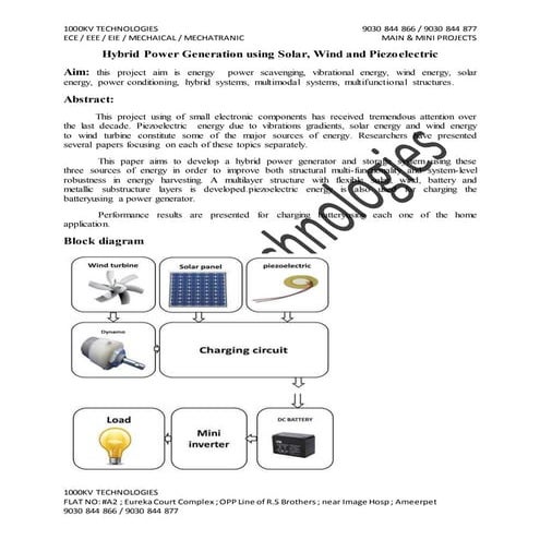 Km45 hybrid power generation using solar, wind and piezoelectric ...