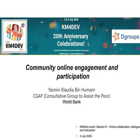 Community online engagement and participation – Yasmin Klaudia Bin Humam (Wor...