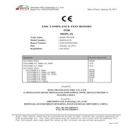 KM5S-U LCD Display CE Certification King-Meter Technology Co.,Ltd