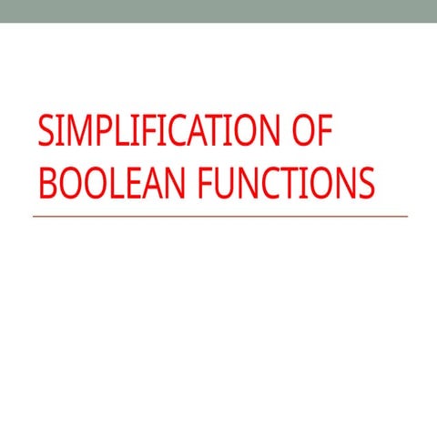 simplifification of boollean functions.pptx