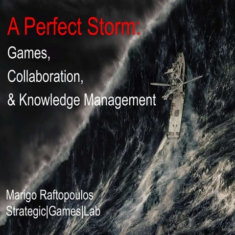Knowledge Management, Collaboration and Games: A Perfect Storm
